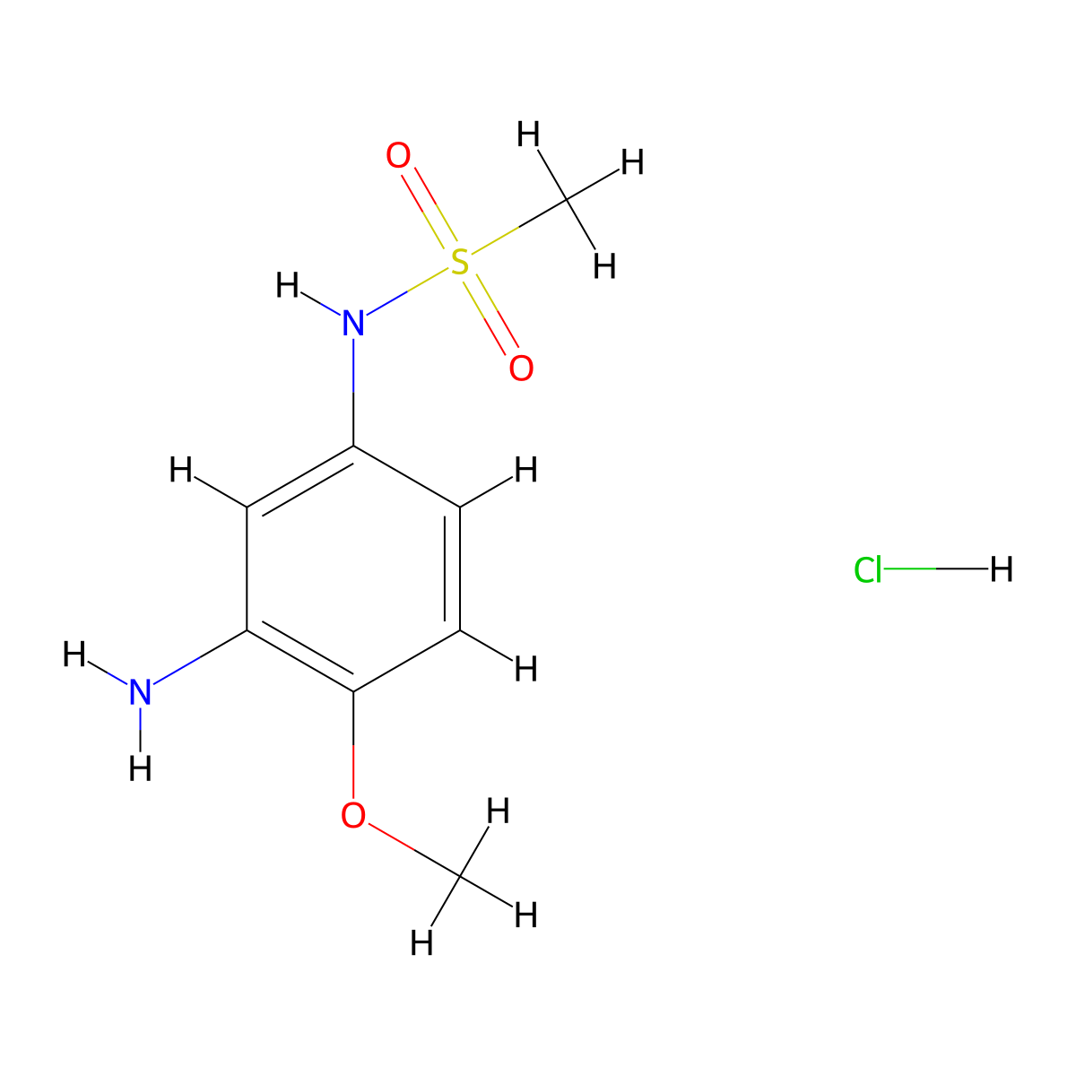 N-(3-amino-4-methoxyphenyl)methanesulfonamide hydrochloride molecular structure, CAS 188630-76-4
