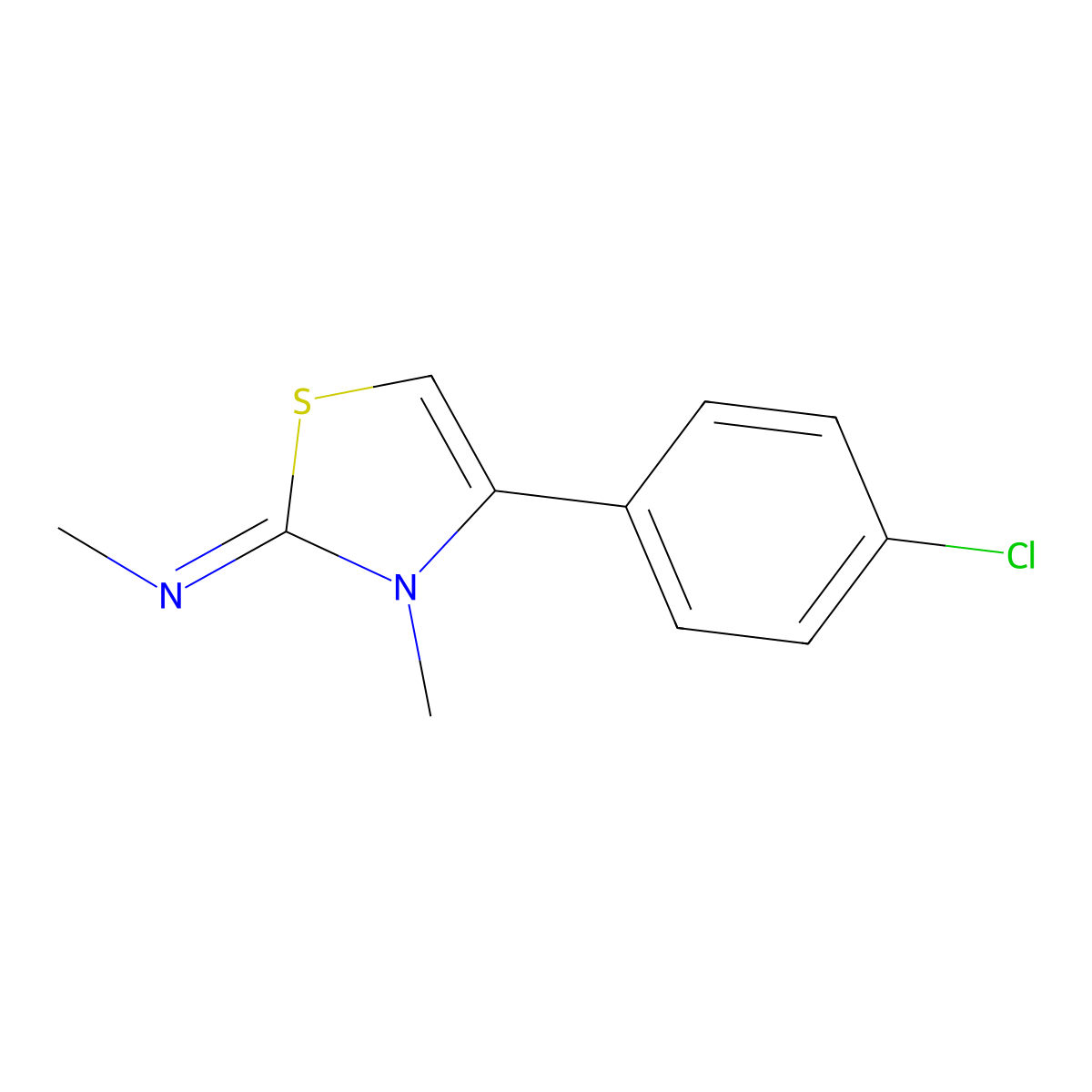 4-(4-chlorophenyl)-N,3-dimethyl-1,3-thiazol-2-imine molecular structure, CAS 188634-05-1