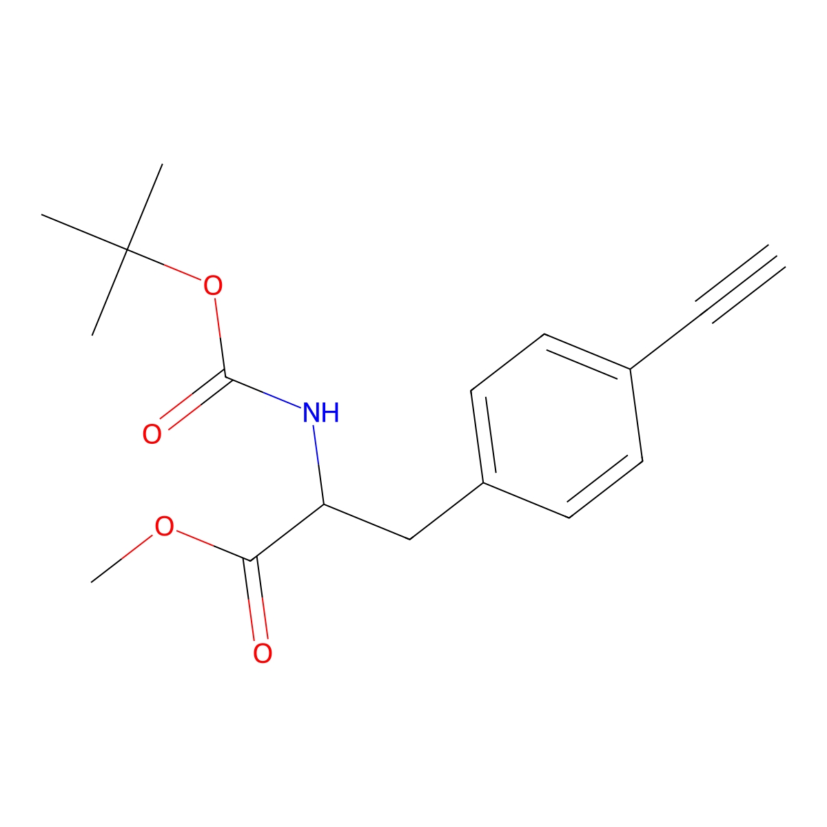 N-Boc-4-ethynyl-L-phenylalanine methyl ester molecular structure, CAS 188640-59-7