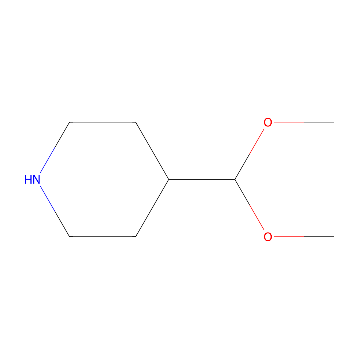 4-(Dimethoxymethyl)piperidine molecular structure, CAS 188646-83-5