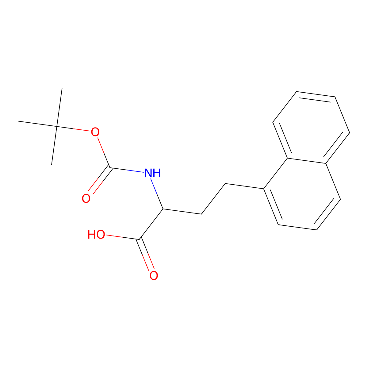 (S)-2-((tert-Butoxycarbonyl)amino)-4-(naphthalen-1-yl)butanoic acid molecular structure, CAS 188647-17-8