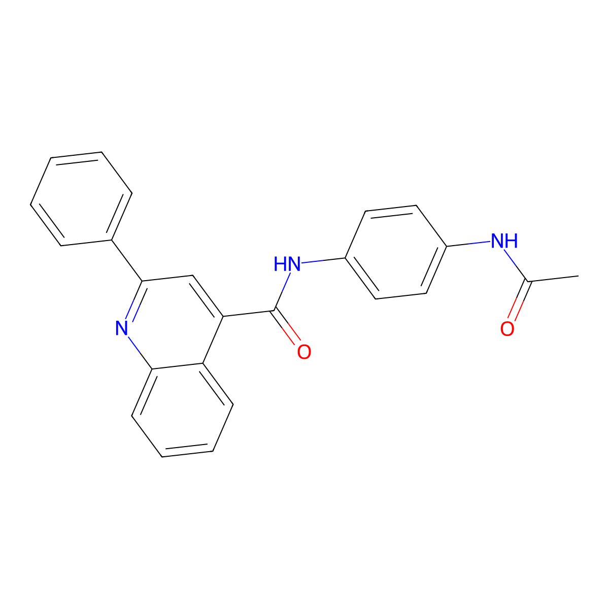 N-[4-(acetylamino)phenyl]-2-phenylquinoline-4-carboxamide molecular structure, CAS 188648-01-3