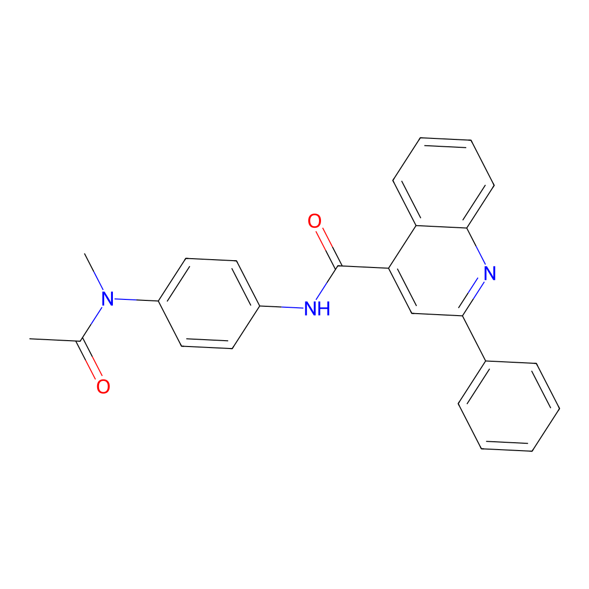 N-[4-[acetyl(methyl)amino]phenyl]-2-phenylquinoline-4-carboxamide molecular structure, CAS 188648-02-4
