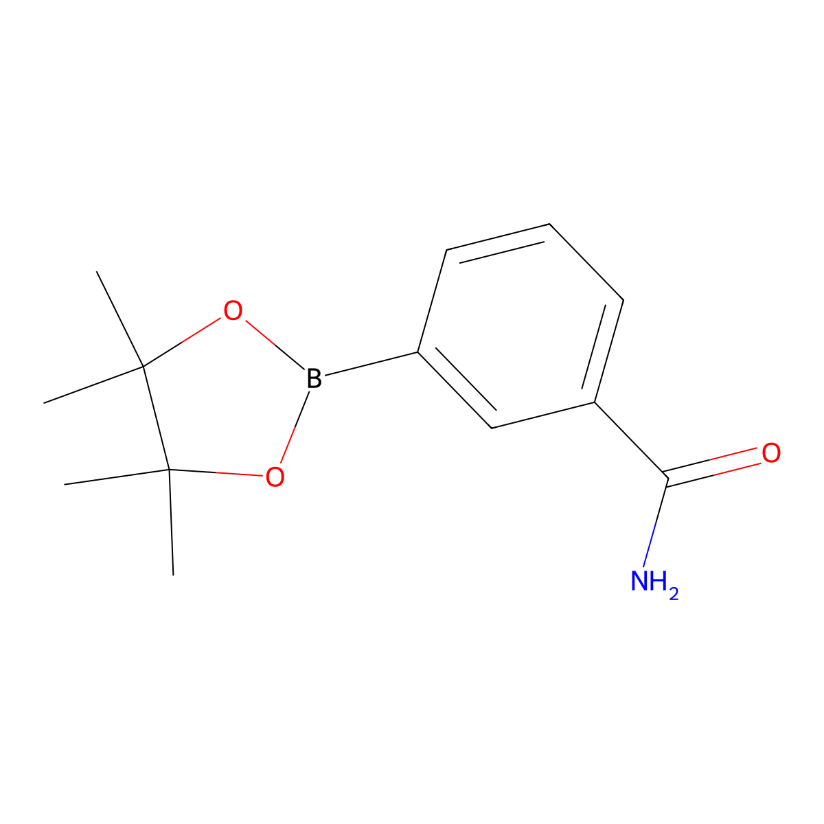 3-(Tetramethyl-1,3,2-dioxaborolan-2-yl)benzamide molecular structure, CAS 188665-74-9