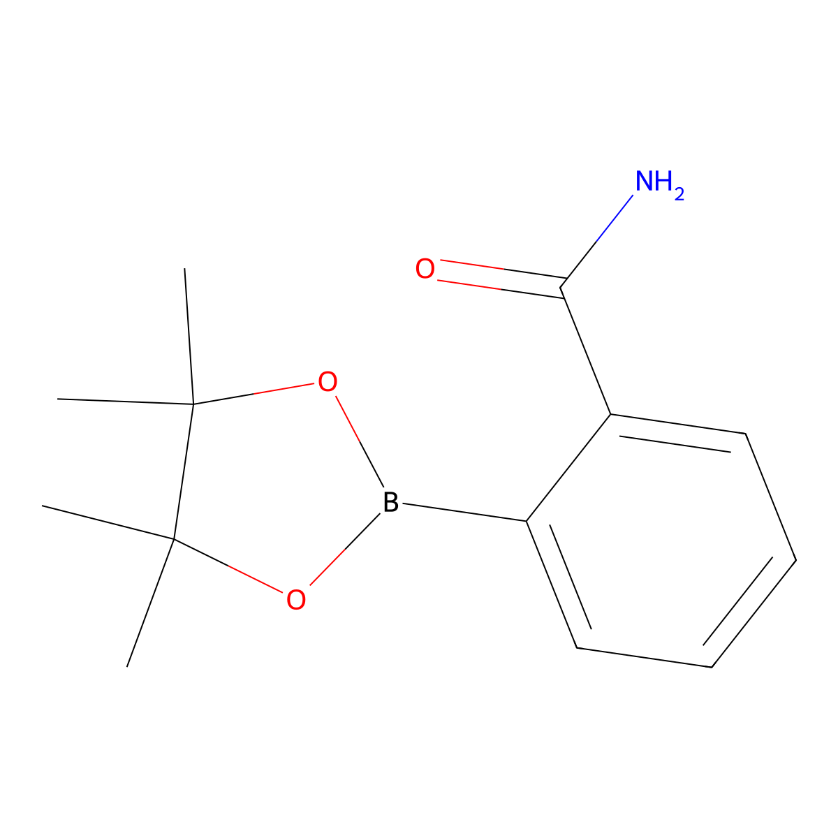 2-(4,4,5,5-Tetramethyl-1,3,2-dioxaborolan-2-yl)benzamide molecular structure, CAS 188665-75-0