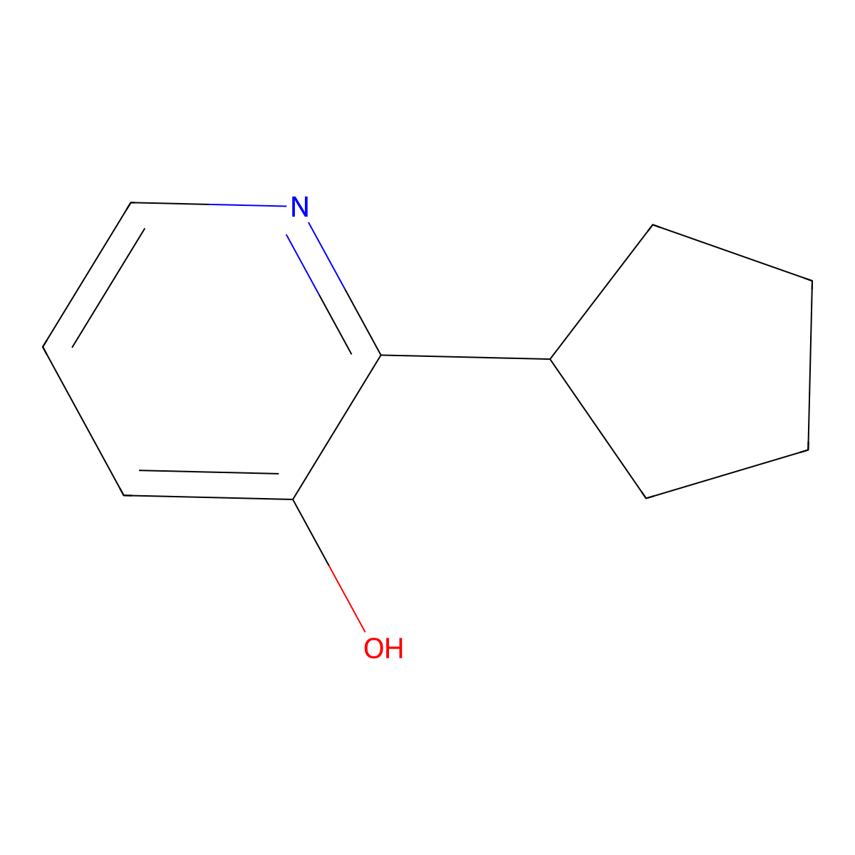 3-Hydroxy-2-(cyclopentyl)pyridine molecular structure, CAS 188669-96-7