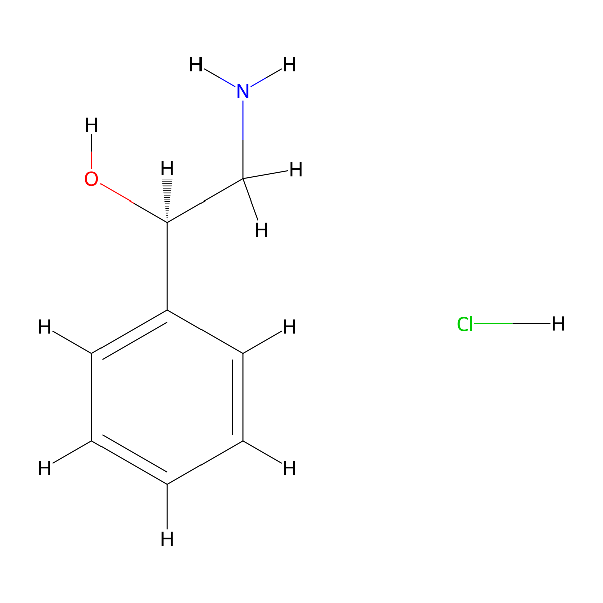 (1R)-2-amino-1-phenylethan-1-ol hydrochloride molecular structure, CAS 18867-43-1
