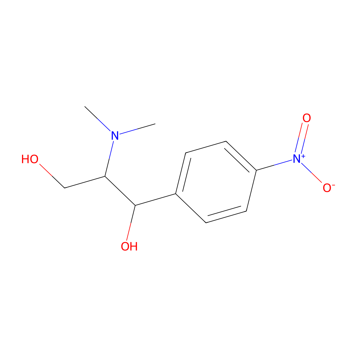 (1S,2S)-2-(Dimethylamino)-1-(4-nitrophenyl)-1,3-propanediol molecular structure, CAS 18867-44-2