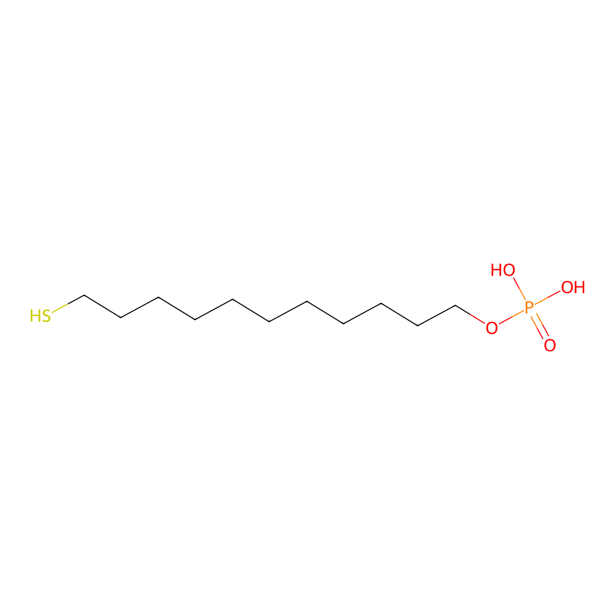 11-Mercaptoundecylphosphoric acid molecular structure, CAS 188678-49-1