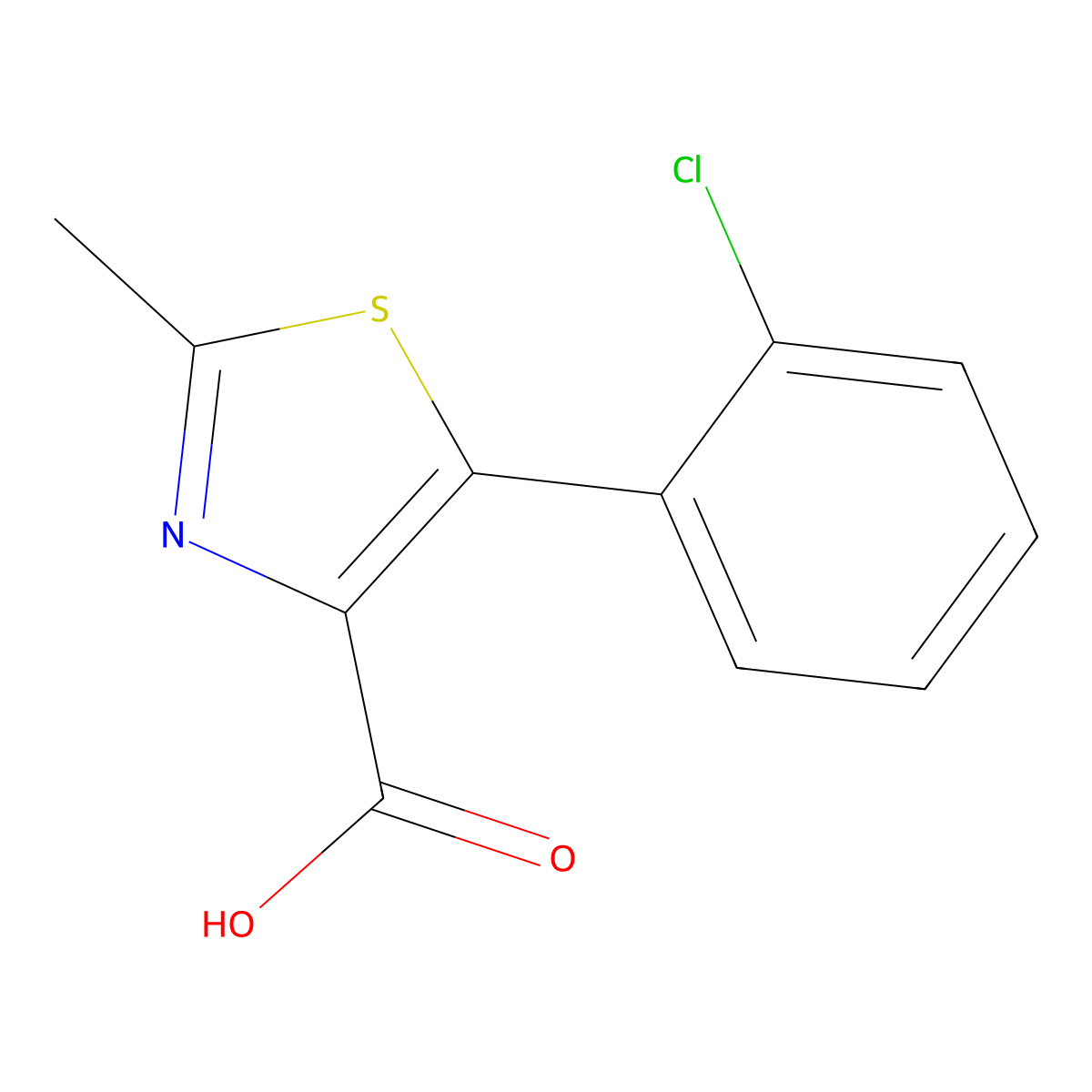 5-(2-Chlorophenyl)-2-methyl-1,3-thiazole-4-carboxylic acid molecular structure, CAS 188679-10-9