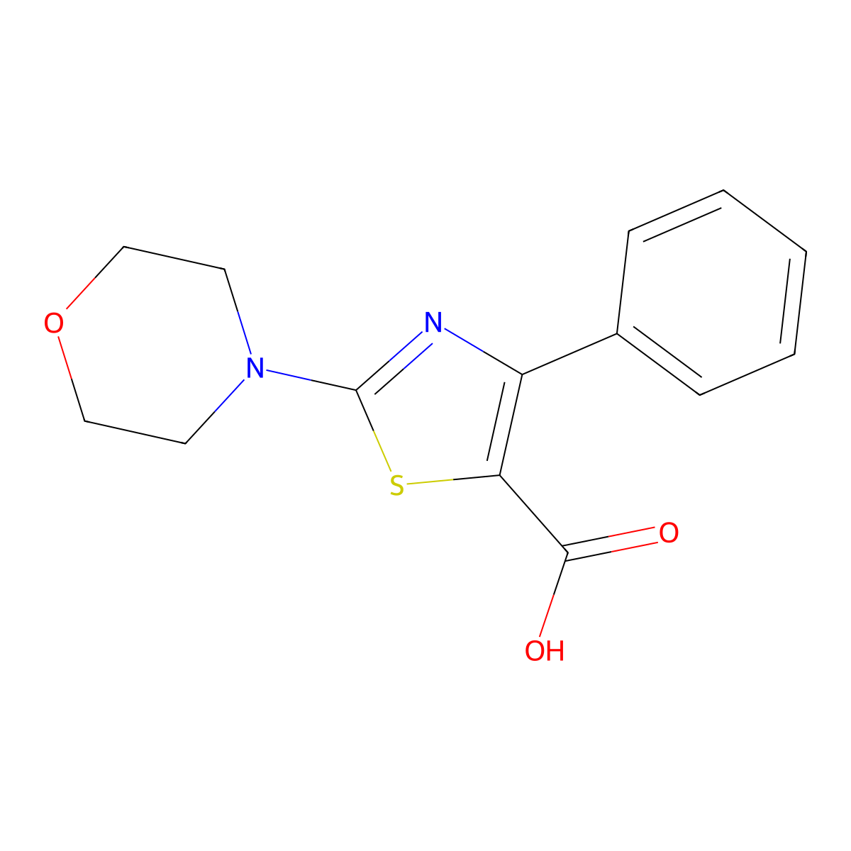 2-Morpholin-4-YL-4-phenylthiazole-5-carboxylic acid molecular structure, CAS 188679-21-2