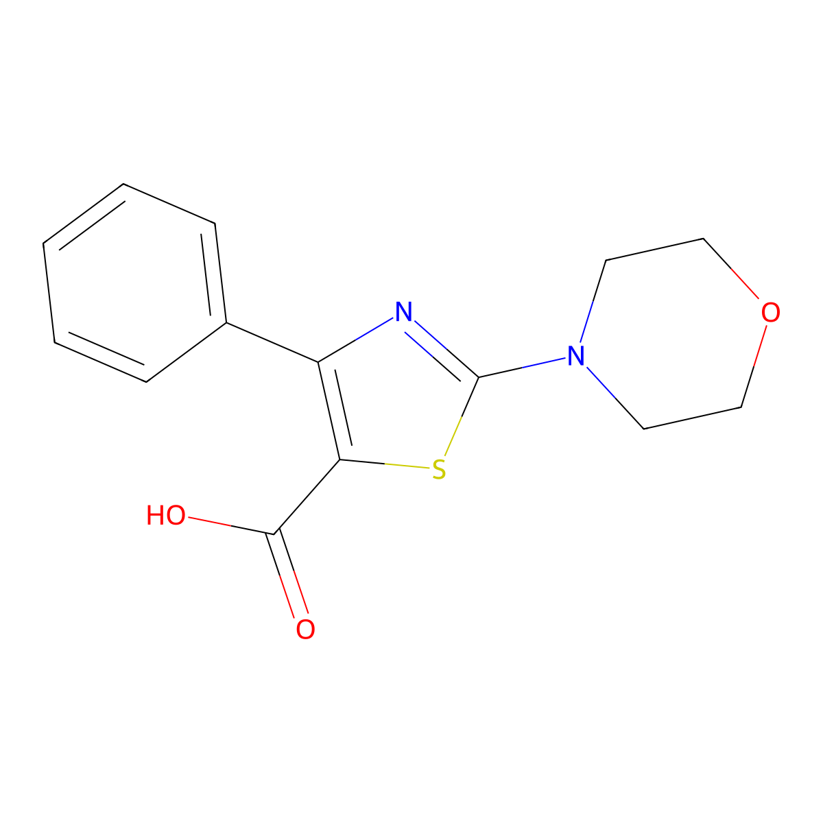 2-Morpholin-4-YL-4-phenylthiazole-5-carboxylic acid molecular structure, CAS 188679-21-2