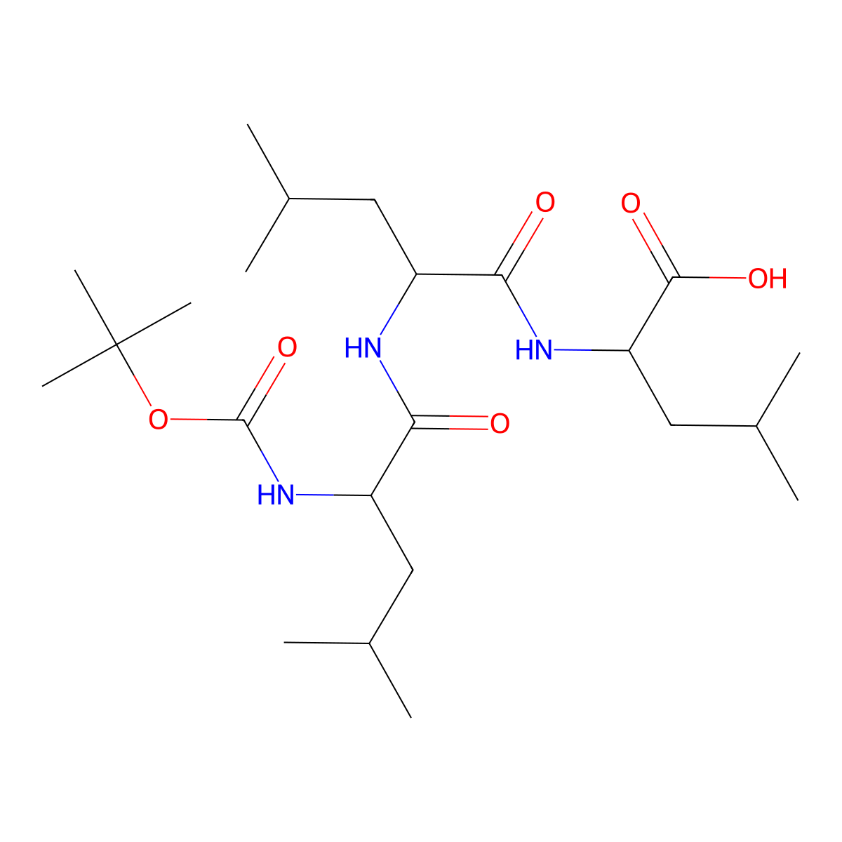 N-(tert-Butoxycarbonyl)-L-leucyl-L-leucyl-L-leucine molecular structure, CAS 18868-20-7