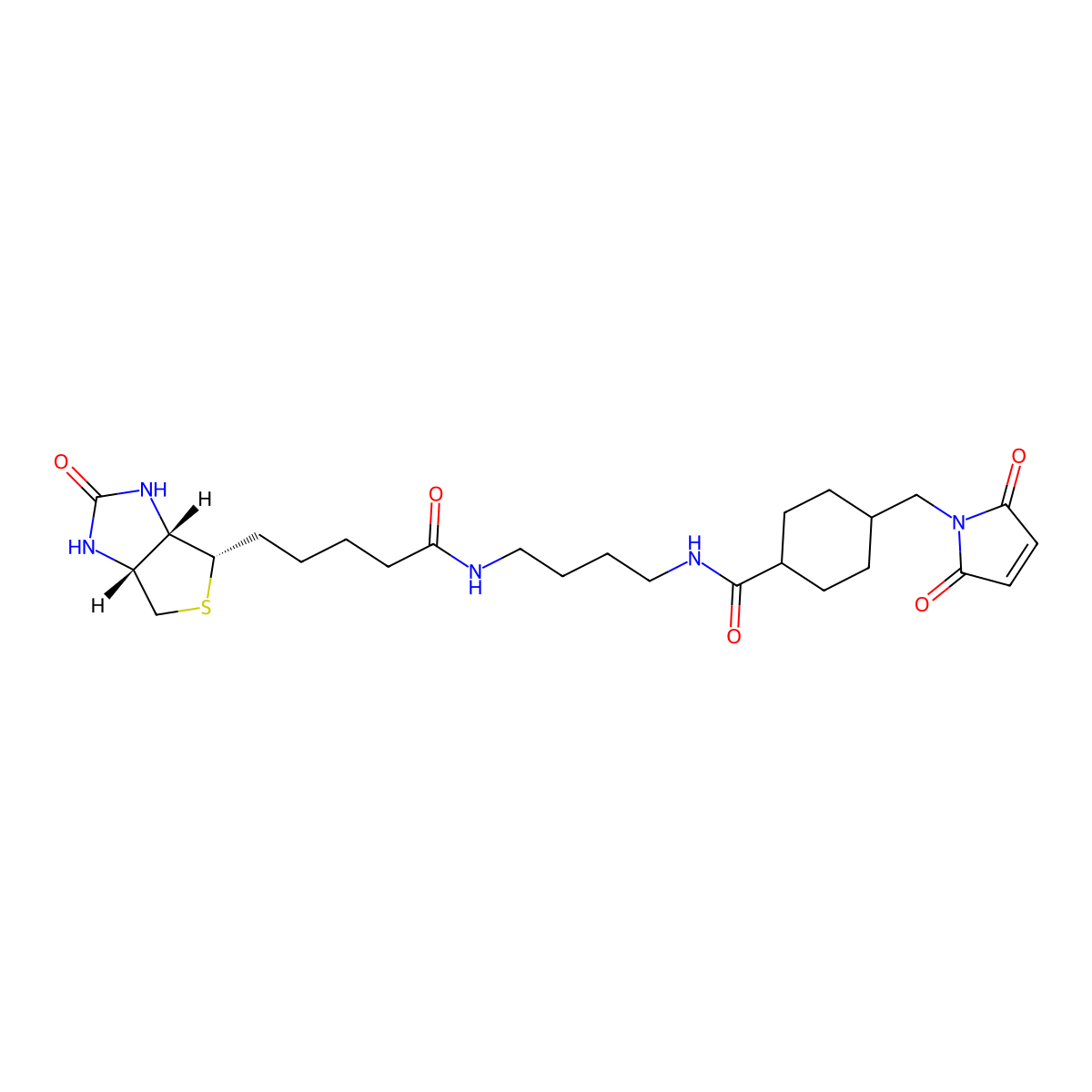 1-Biotinamido-4-(4'-(maleimidomethyl)cyclohexanecarboxamido)butane molecular structure, CAS 188682-72-6