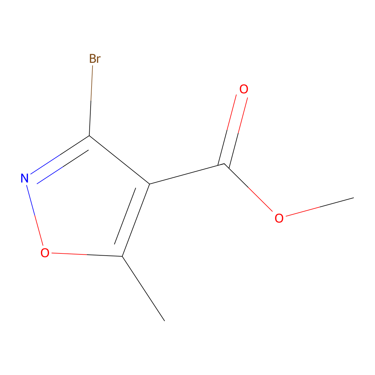 Methyl 3-bromo-5-methyl-1,2-oxazole-4-carboxylate molecular structure, CAS 188686-98-8