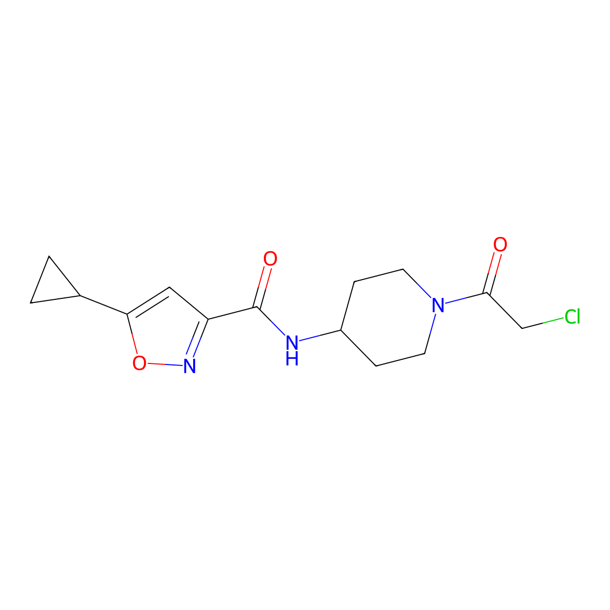 N-[1-(2-Chloroacetyl)-4-piperidinyl]-5-cyclopropyl-3-isoxazolecarboxamide molecular structure, CAS 1886879-71-5