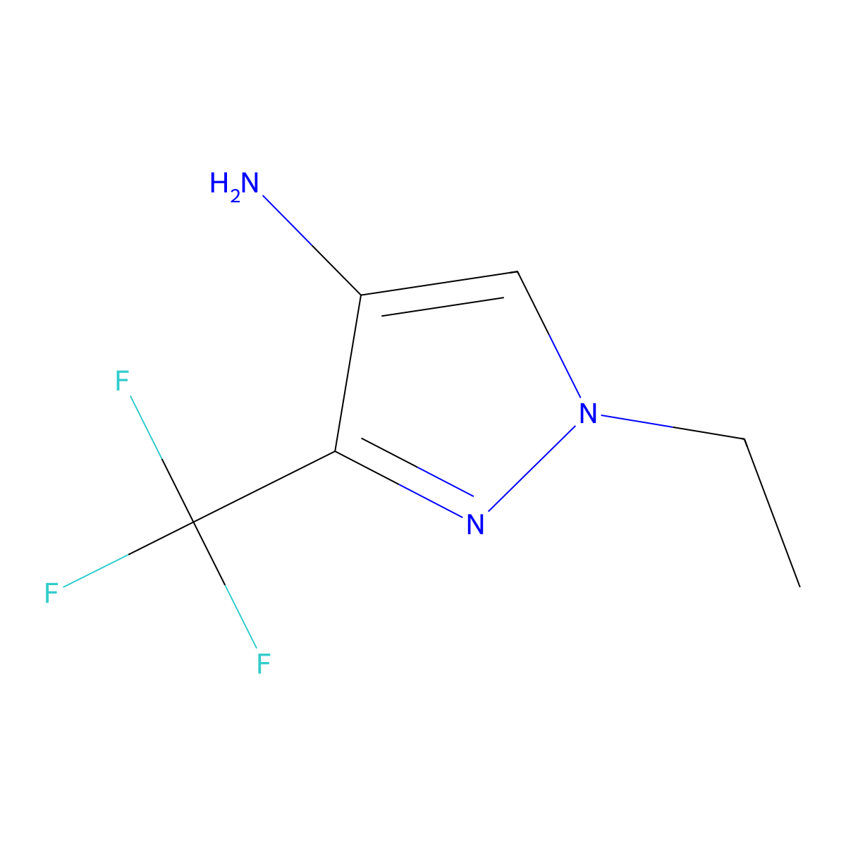 1-Ethyl-3-(trifluoromethyl)-1H-pyrazol-4-amine molecular structure, CAS 188689-64-7