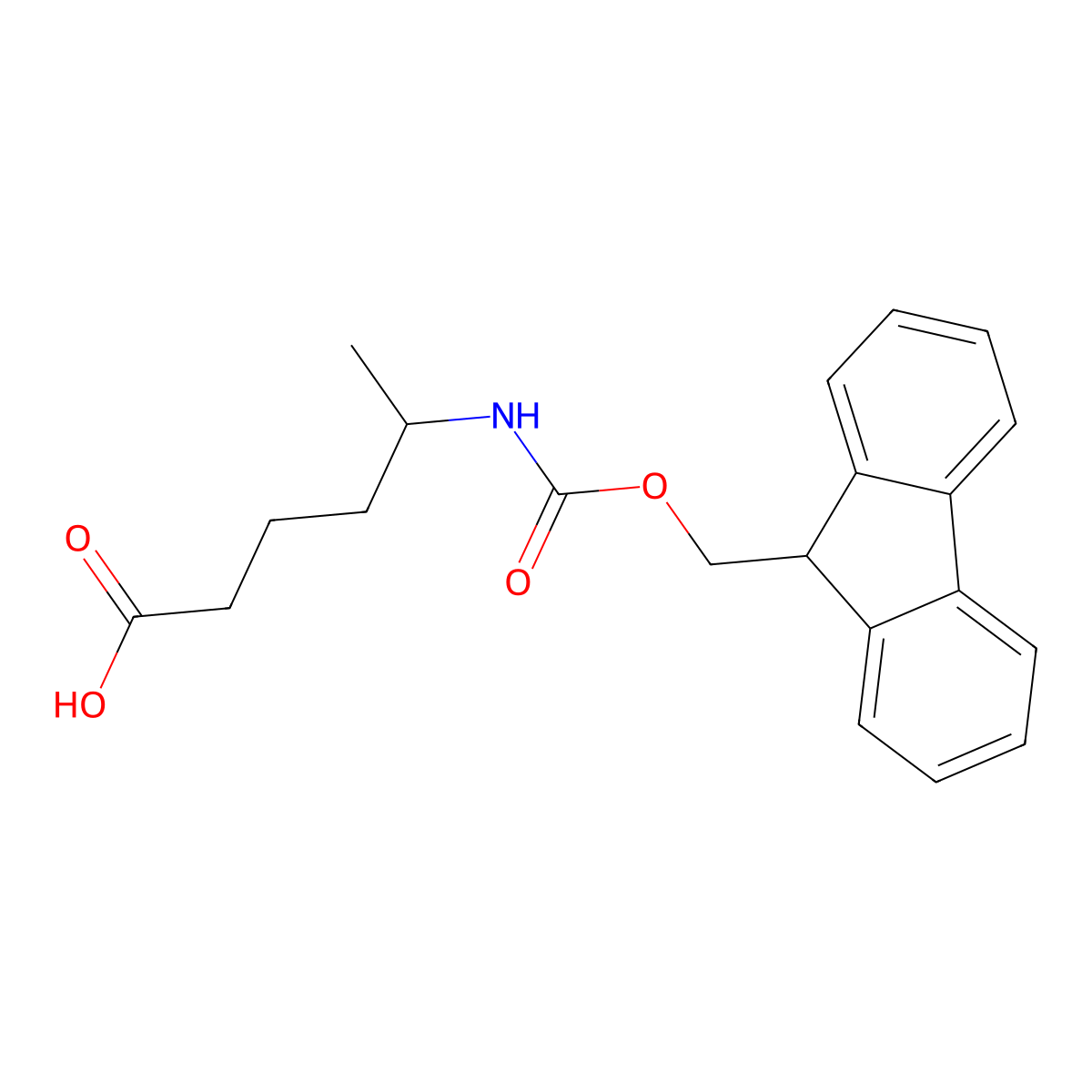 (5S)-5-({[(9H-fluoren-9-yl)methoxy]carbonyl}amino)hexanoic acid molecular structure, CAS 188689-68-1