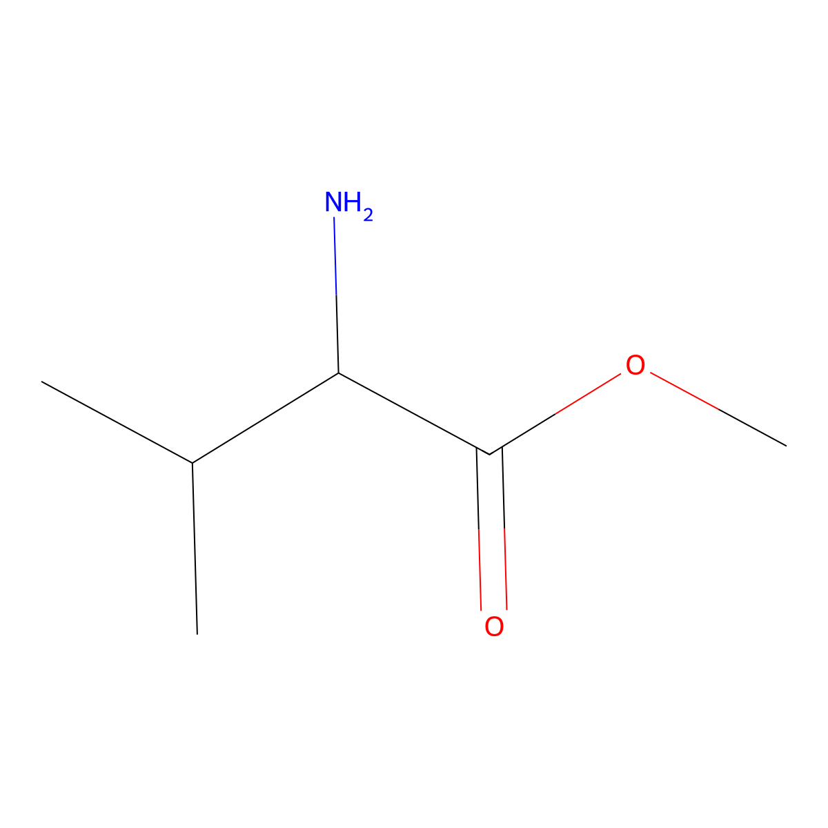 DL-Valine methylester molecular structure, CAS 18869-42-6