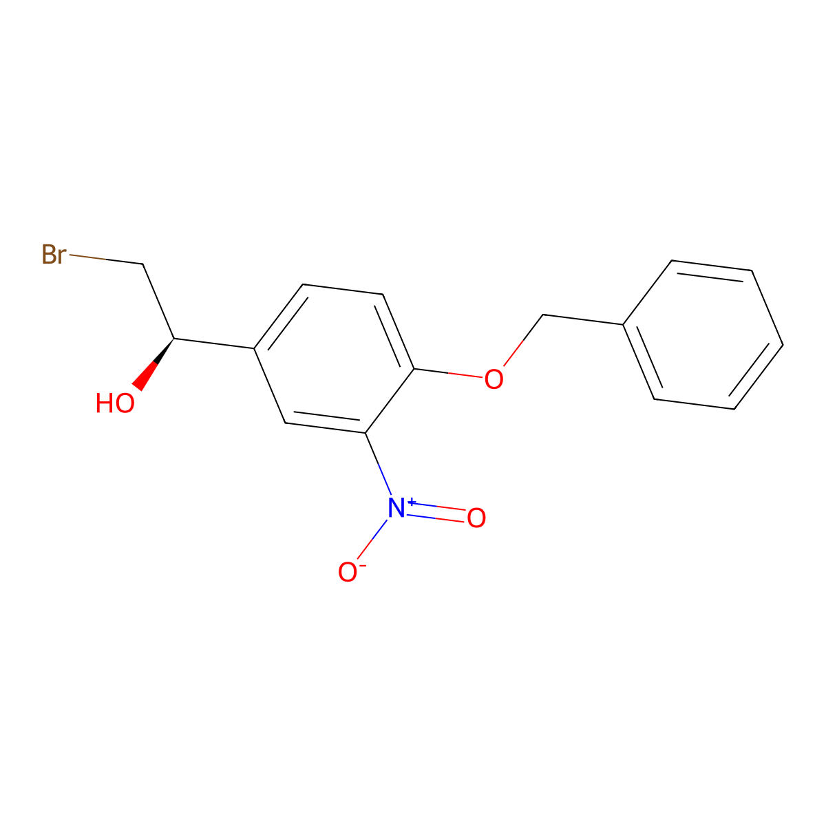 (R)-1-(4-Benzyloxy-3-nitrophenyl)-2-bromoethanol molecular structure, CAS 188690-82-6