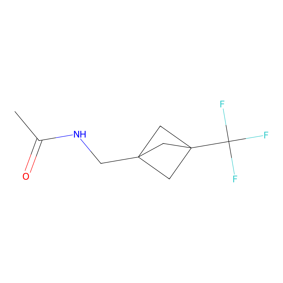 N-{[3-(trifluoromethyl)bicyclo[1.1.1]pentan-1-yl]methyl}acetamide molecular structure, CAS 1886966-96-6