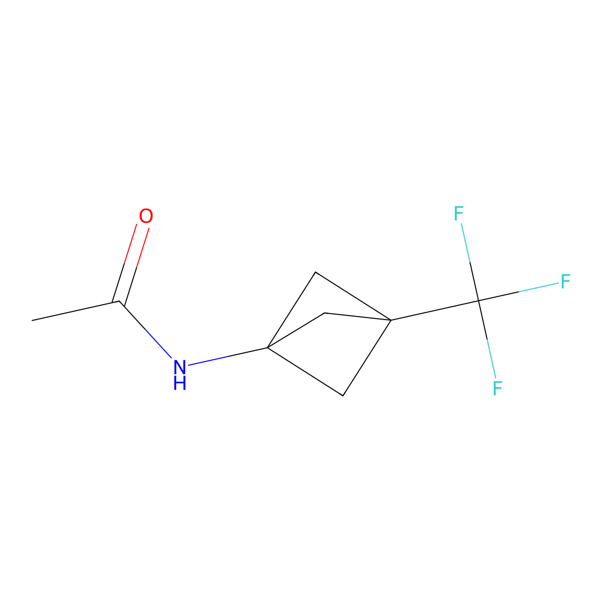 N-[3-(trifluoromethyl)bicyclo[1.1.1]pentan-1-yl]acetamide molecular structure, CAS 1886966-97-7