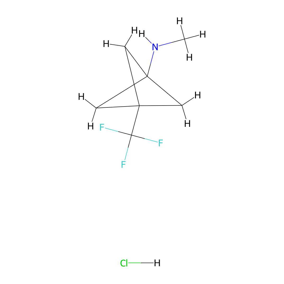 N-methyl-3-(trifluoromethyl)bicyclo(1.1.1)pentan-1-amine hydrochloride molecular structure, CAS 1886967-16-3