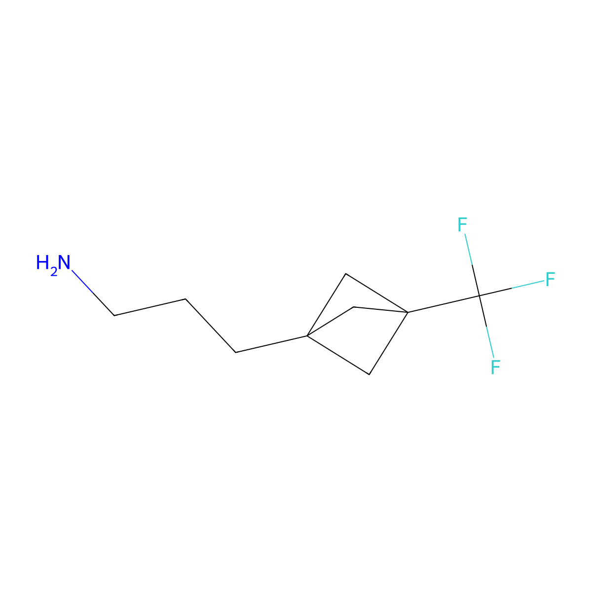 3-[3-(Trifluoromethyl)-1-bicyclo[1.1.1]pentanyl]propan-1-amine molecular structure, CAS 1886967-20-9
