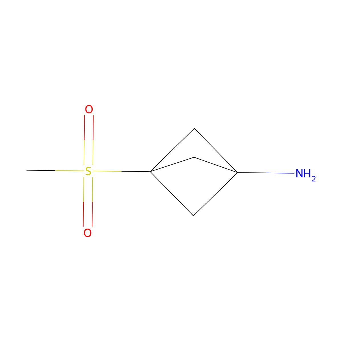 3-Methylsulfonylbicyclo[1.1.1]pentan-1-amine molecular structure, CAS 1886967-22-1