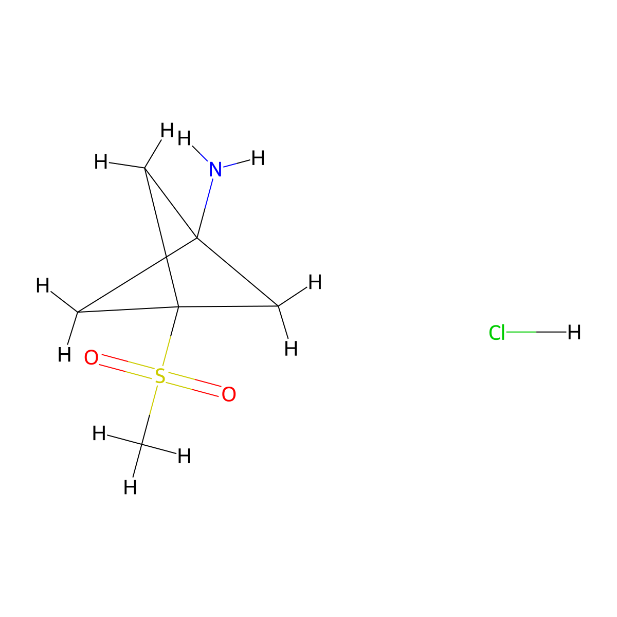 3-Methylsulfonylbicyclo[1.1.1]pentan-1-amine;hydrochloride molecular structure, CAS 1886967-23-2