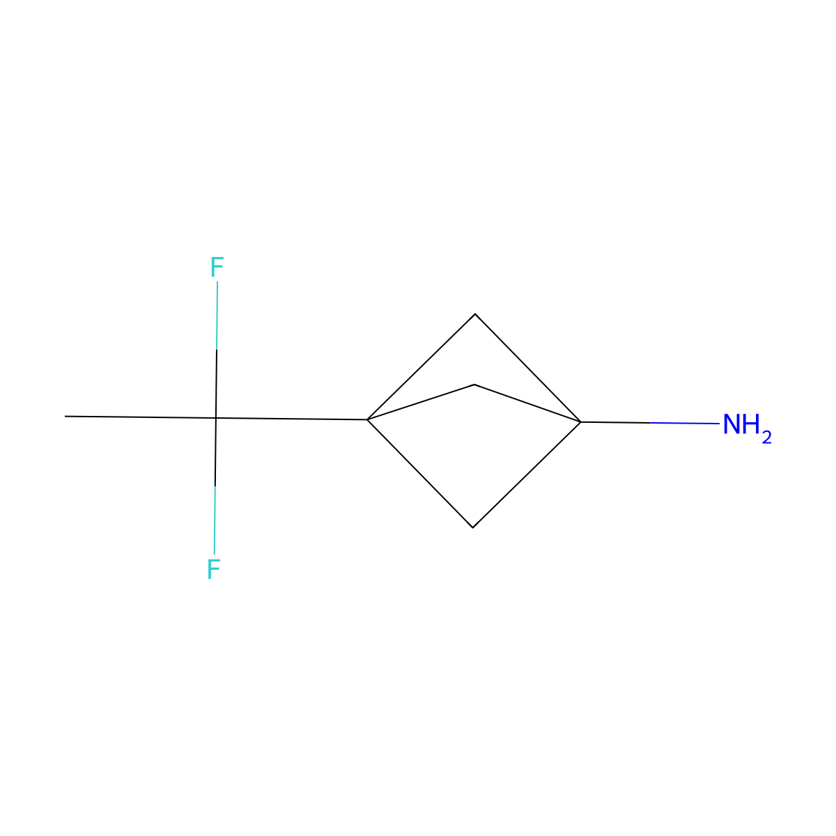 3-(1,1-Difluoroethyl)bicyclo[1.1.1]pentan-1-amine molecular structure, CAS 1886967-26-5