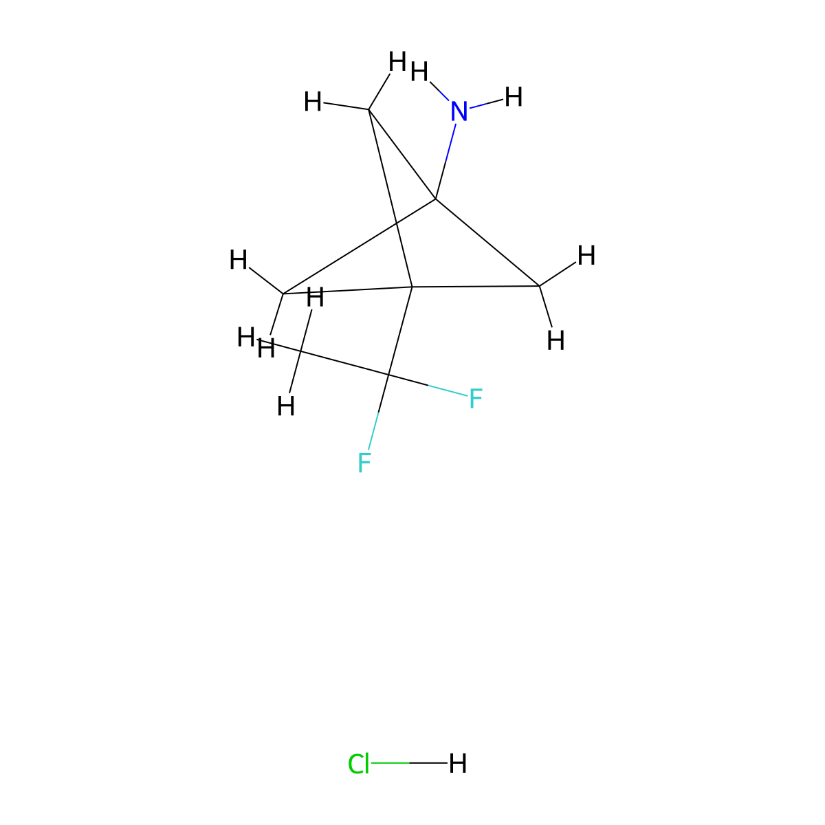 3-(1,1-Difluoroethyl)bicyclo[1.1.1]pentan-1-amine;hydrochloride molecular structure, CAS 1886967-27-6