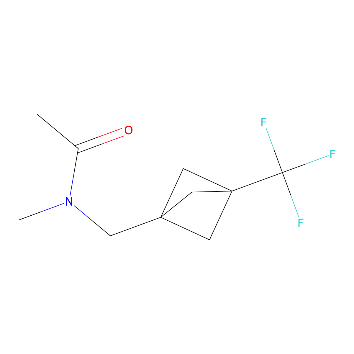 N-methyl-N-{[3-(trifluoromethyl)bicyclo[1.1.1]pentan-1-yl]methyl}acetamide molecular structure, CAS 1886967-43-6