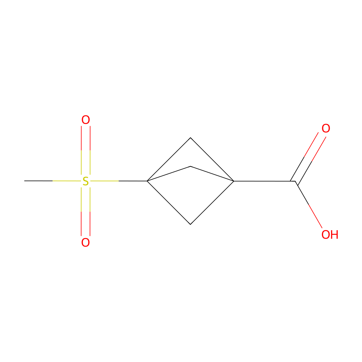 3-Methylsulfonylbicyclo[1.1.1]pentane-1-carboxylic acid molecular structure, CAS 1886967-73-2