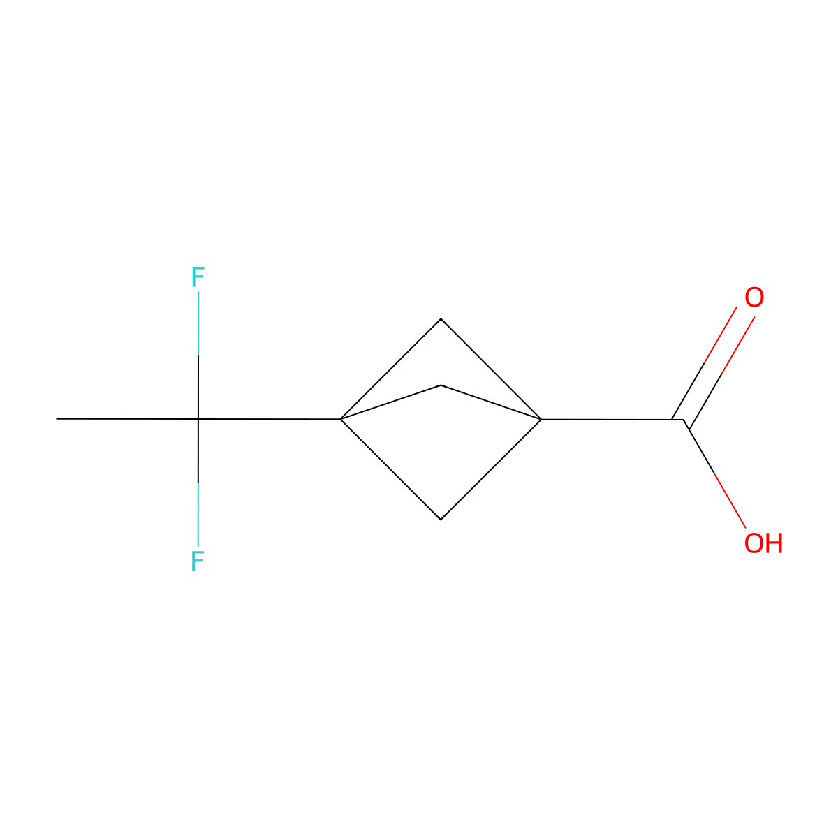 3-(1,1-Difluoroethyl)bicyclo(1.1.1)pentane-1-carboxylic acid molecular structure, CAS 1886967-78-7