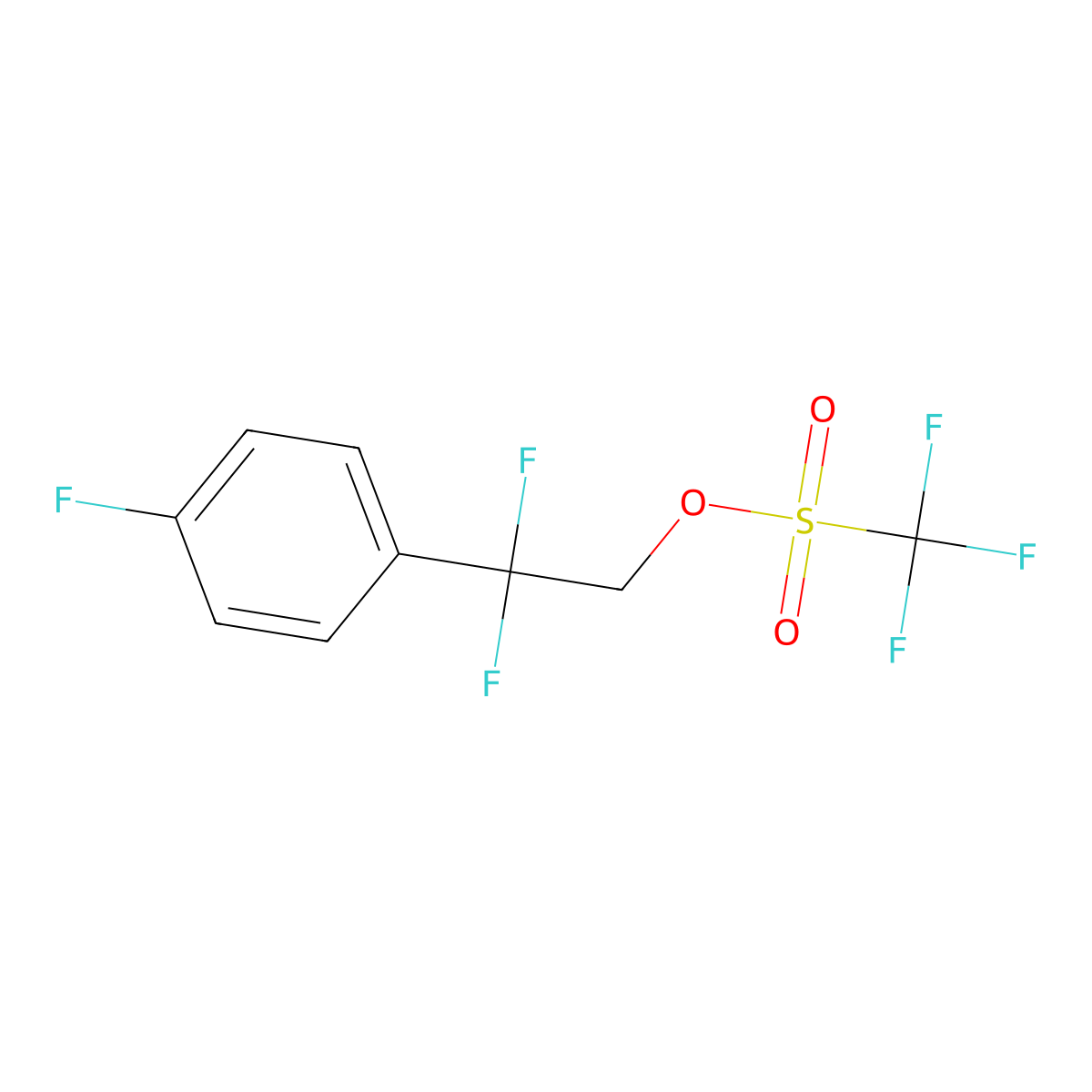 2,2-Difluoro-2-(4-fluorophenyl)ethyl trifluoromethanesulfonate molecular structure, CAS 1886989-83-8