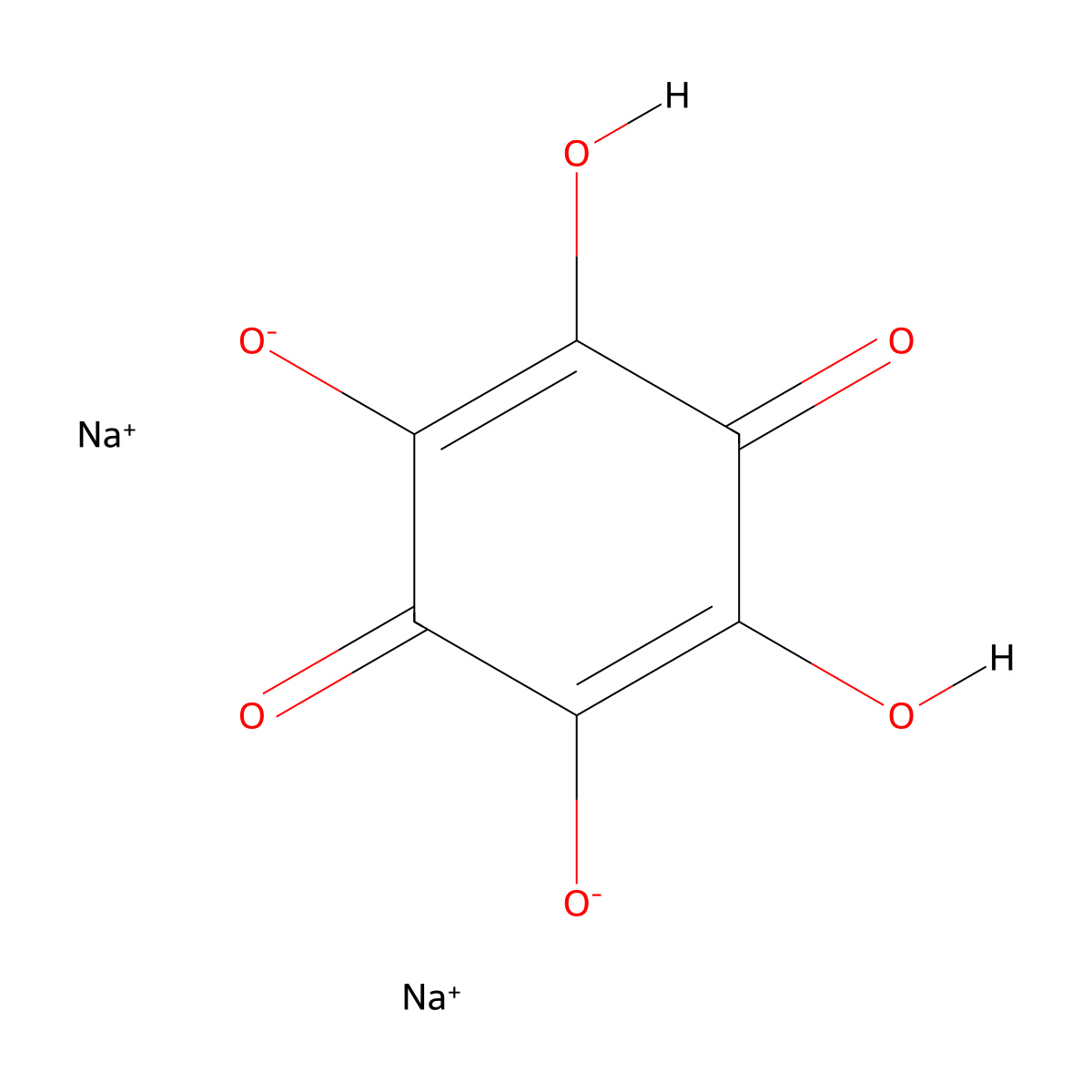Tetrahydroxyquinone disodium molecular structure, CAS 1887-02-1