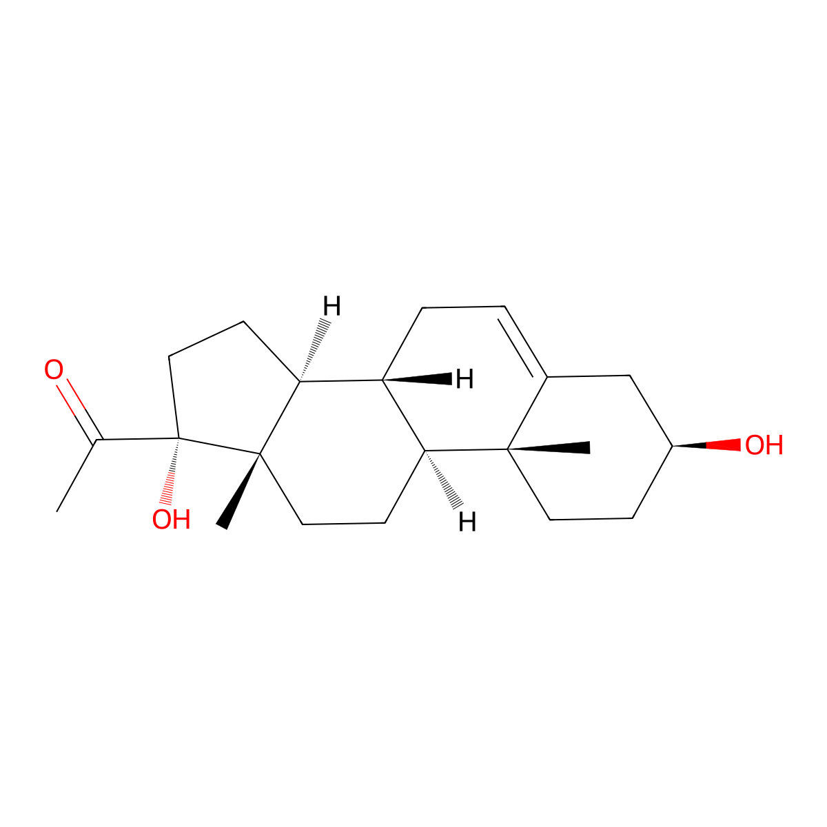 17-Hydroxypregnenolone molecular structure, CAS 1887-95-2