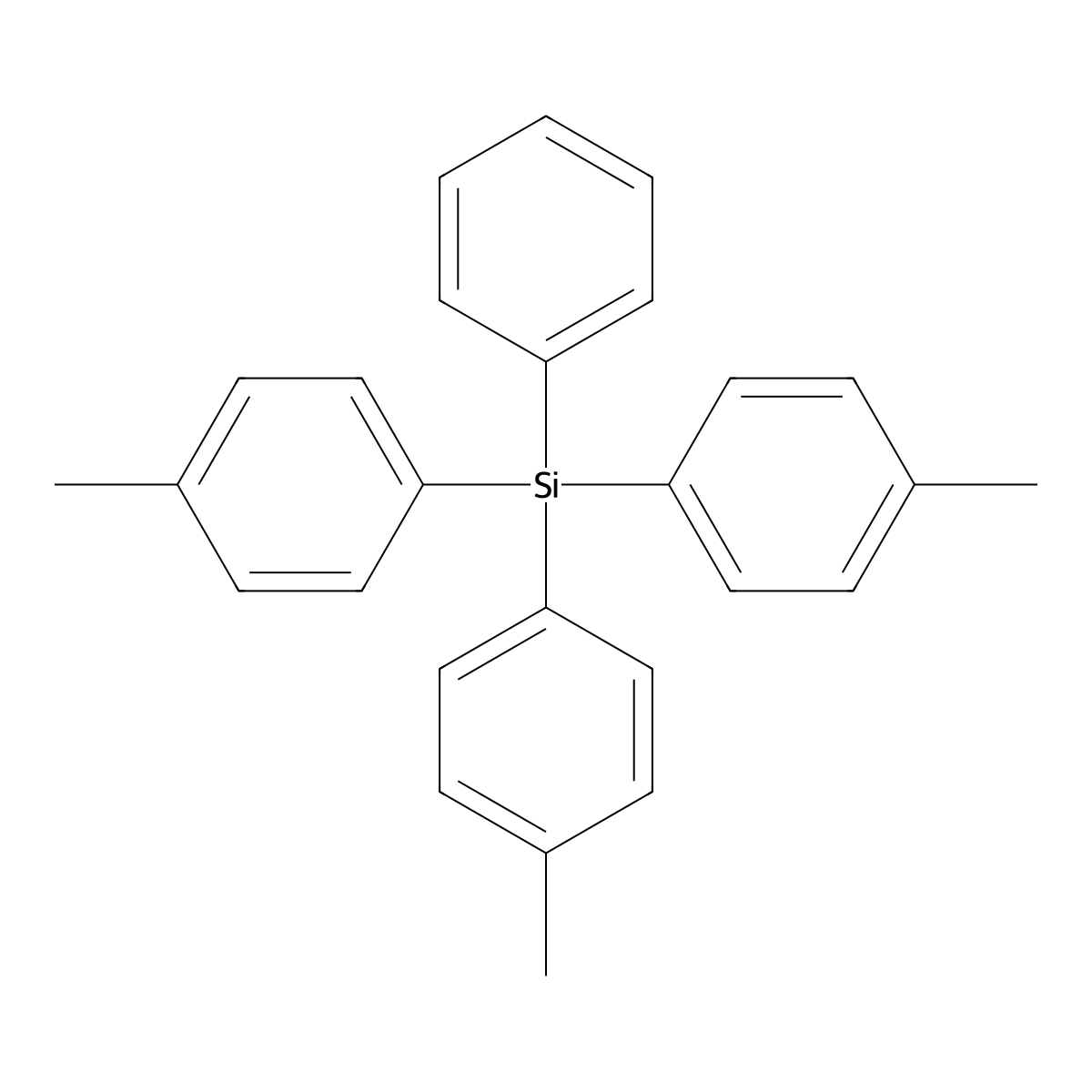Tris(4-methylphenyl)(phenyl)silane molecular structure, CAS 18870-40-1