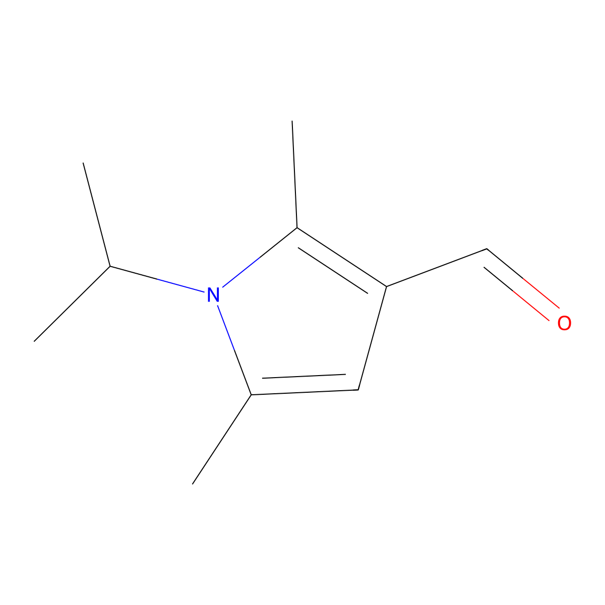 1-Isopropyl-2,5-dimethyl-1H-pyrrole-3-carbaldehyde molecular structure, CAS 18870-77-4
