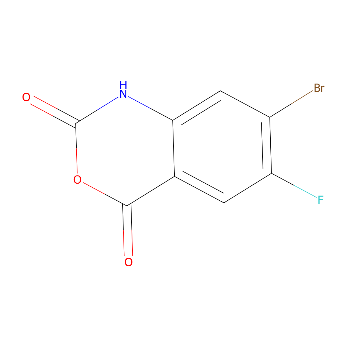 7-Bromo-6-fluoro-2H-3,1-benzoxazine-2,4(1H)-dione molecular structure, CAS 1887002-15-4