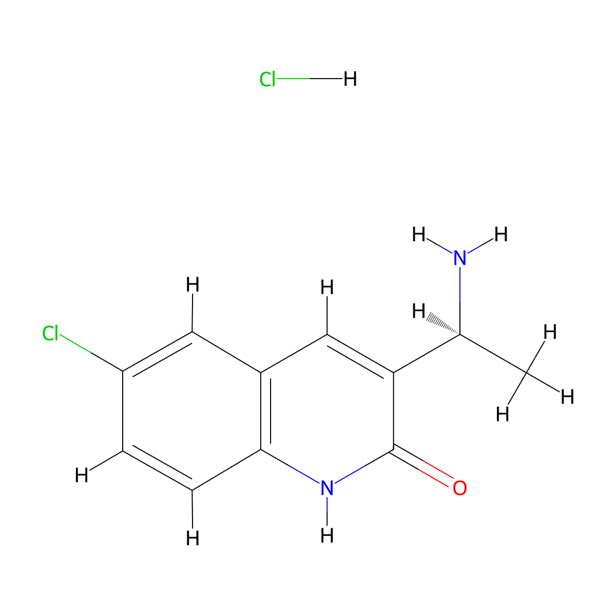 (S)-3-(1-aminoethyl)-6-chloroquinolin-2(1H)-one hydrochloride molecular structure, CAS 1887009-48-4