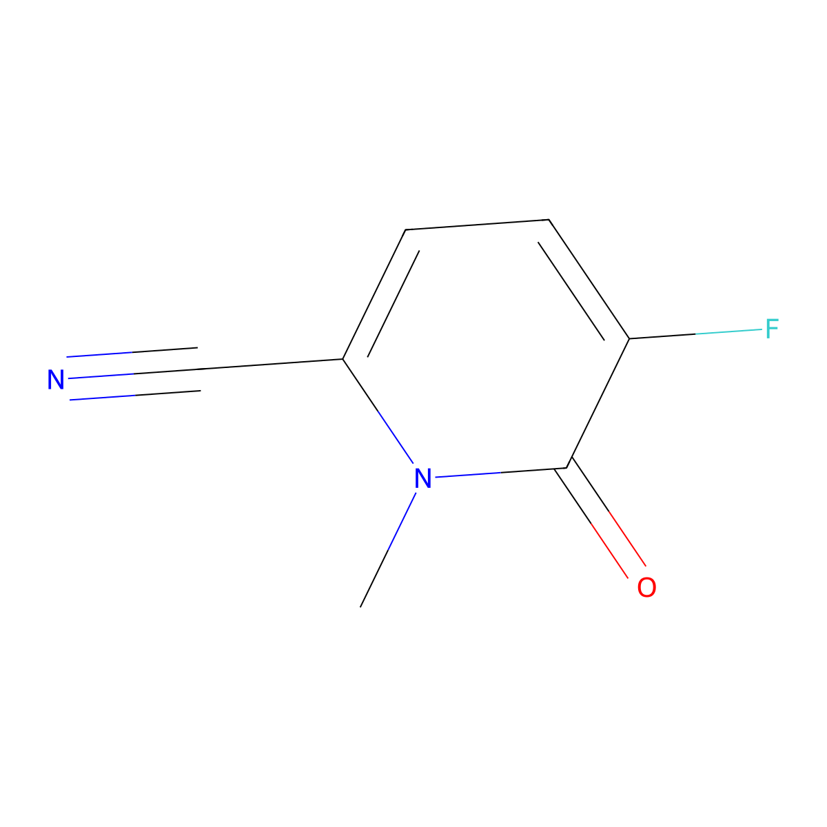 5-Fluoro-1-methyl-6-oxo-1,6-dihydropyridine-2-carbonitrile molecular structure, CAS 1887015-55-5