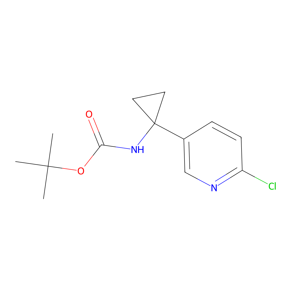 Tert-butyl (1-(6-chloropyridin-3-YL)cyclopropyl)carbamate molecular structure, CAS 1887059-69-9