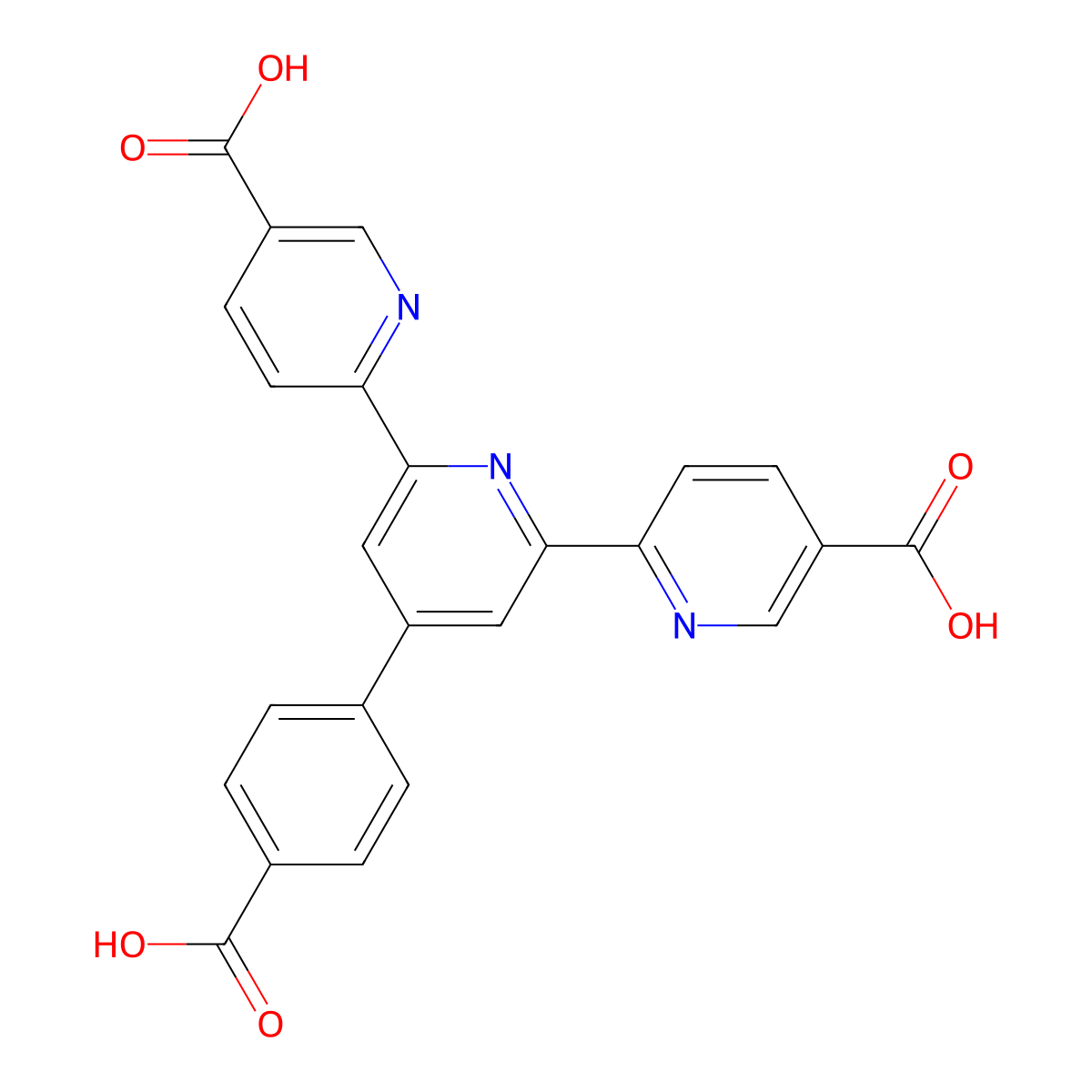4'-(4-Carboxyphenyl)-[2,2':6',2''-terpyridine]-5,5''-dicarboxylic acid molecular structure, CAS 1887067-79-9