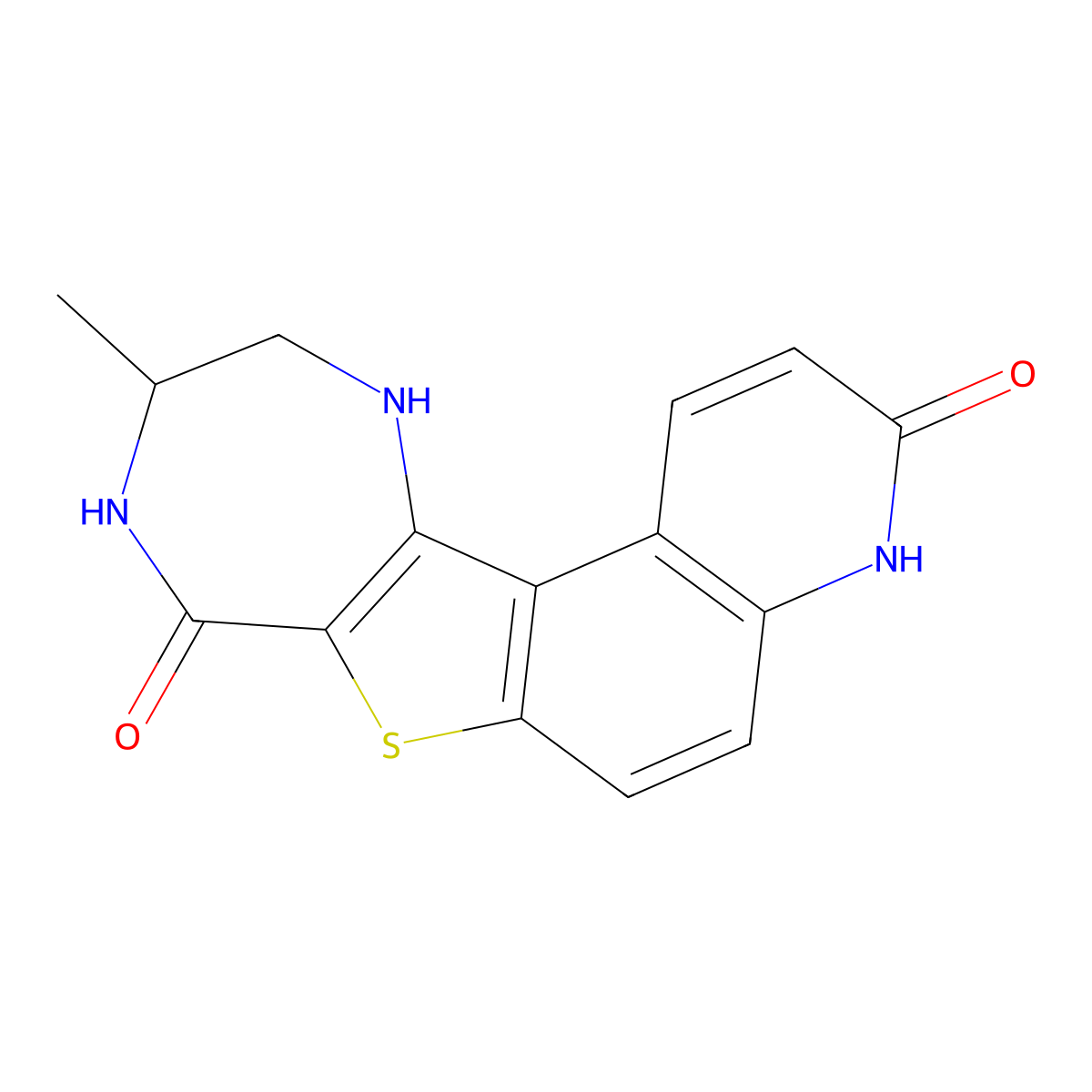 (R)-10-Methyl-9,10,11,12-tetrahydro-4H-[1,4]diazepino[5',6':4,5]thieno[3,2-F]quinoline-3,8-dione molecular structure, CAS 1887069-93-3