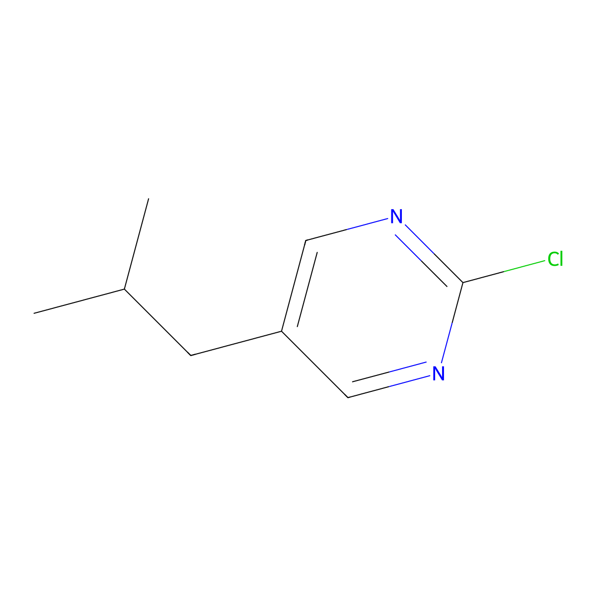 2-Chloro-5-(iso-butyl)pyrimidine molecular structure, CAS 188708-05-6