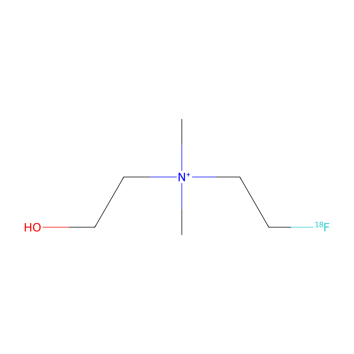 Fluoroethylcholine ion F-18 molecular structure, CAS 188709-02-6