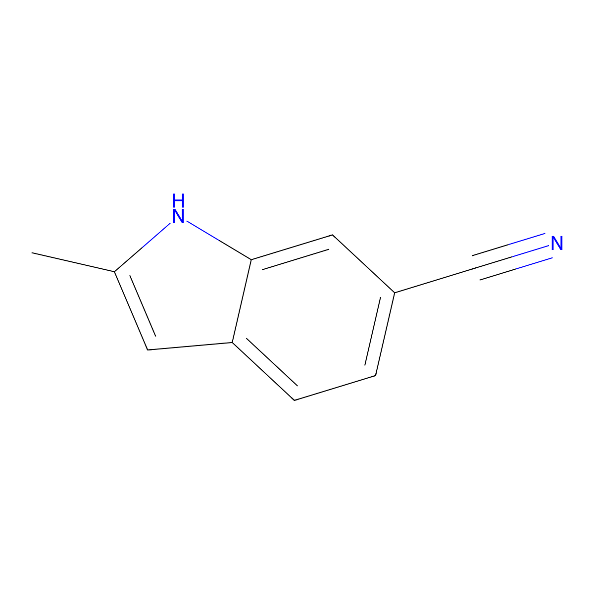 2-Methyl-1H-indole-6-carbonitrile molecular structure, CAS 18871-10-8