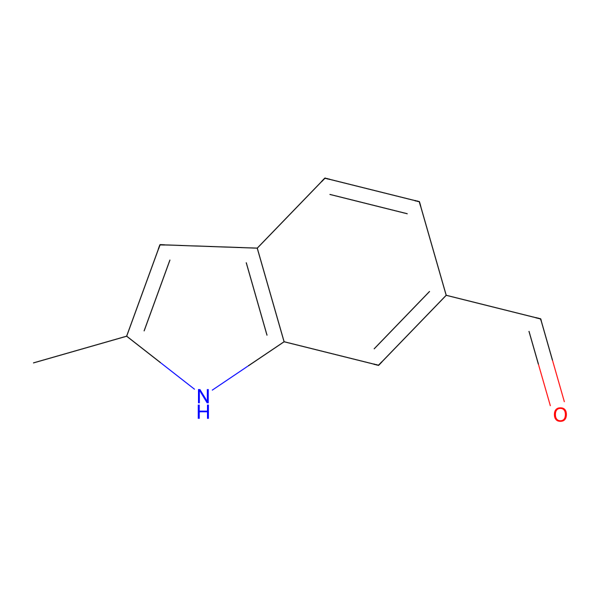 2-Methyl-1H-indole-6-carbaldehyde molecular structure, CAS 18871-11-9